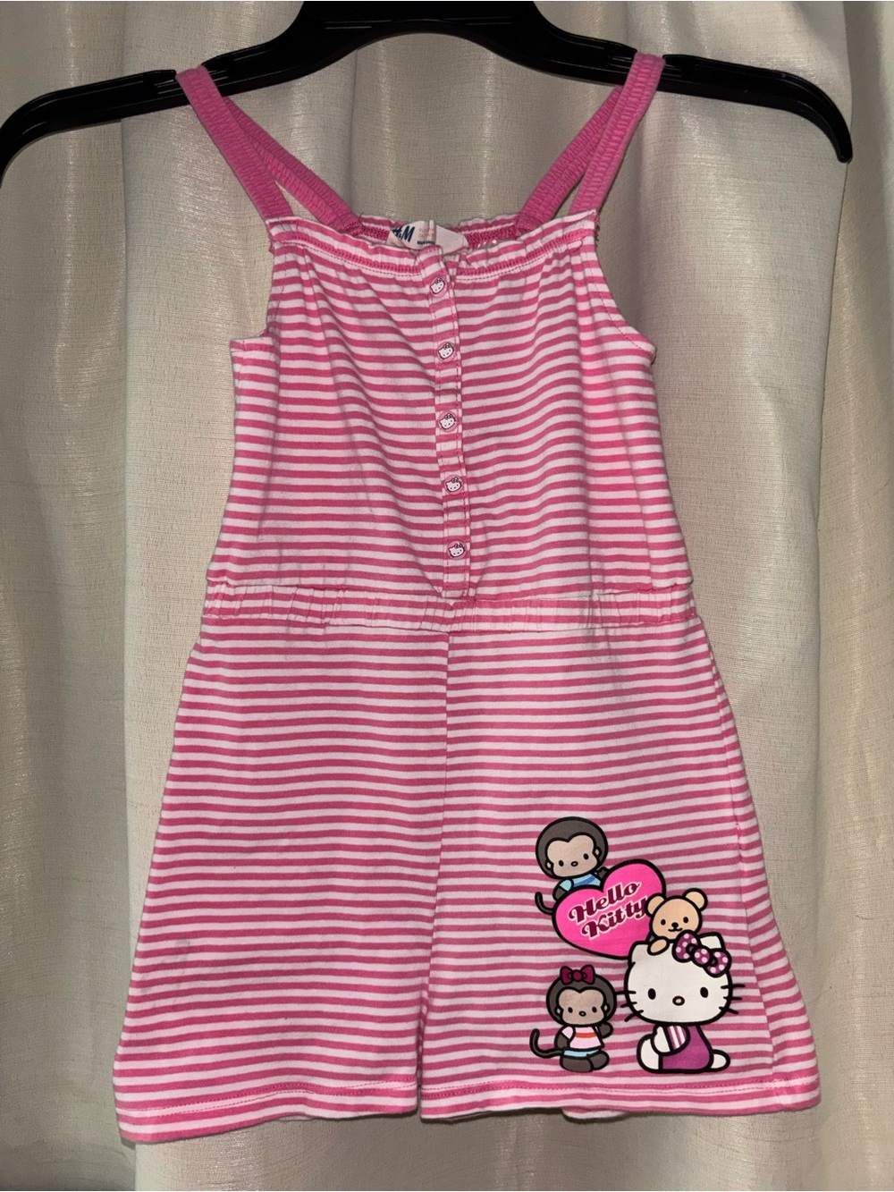 H&M Hello Kitty striped romper Pink size 2-4 y